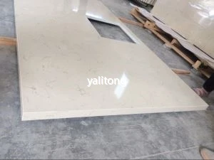 Mitered Edge Bej Kvars Tezgahı
